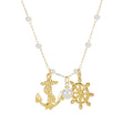 Collana in acciaio inossidabile con ancora a stella marina e pesci, gioiello marittimo elegante e resistente, design nautico.