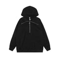 Felpa con cappuccio e zip a metà per uomo di Valstrend shop, colore grigio, con tasche frontali e dettagli in tessuto morbido