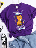 Maglietta di moda Valstrend con stampa a pattern, vestibilità ampia e design con gatto, tessuto morbido e confortevole.