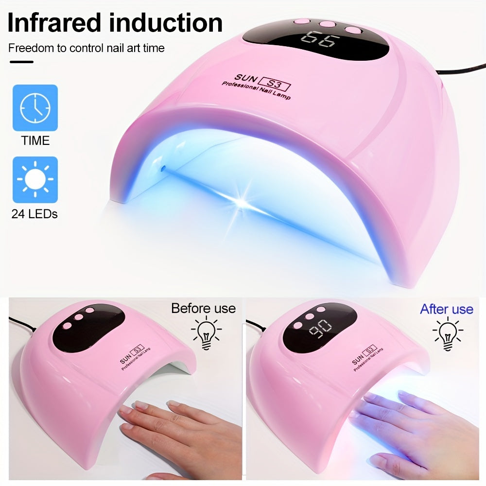 Lampada per unghie Valstrend con LED UV 24, autosegno, timer e display LCD, per asciugatura rapida di gel su mani e piedi.