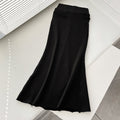 High Waist Slimming Walking Thread Double Waist Head Fleece Sweater Fishtail Long Skirt