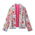 Cardigan donna Valstrend in cotone con stampa retrò europea e americana, maniche lunghe e chiusura con bottoni.