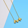 26 Bubble Letters Love Heart Necklace
