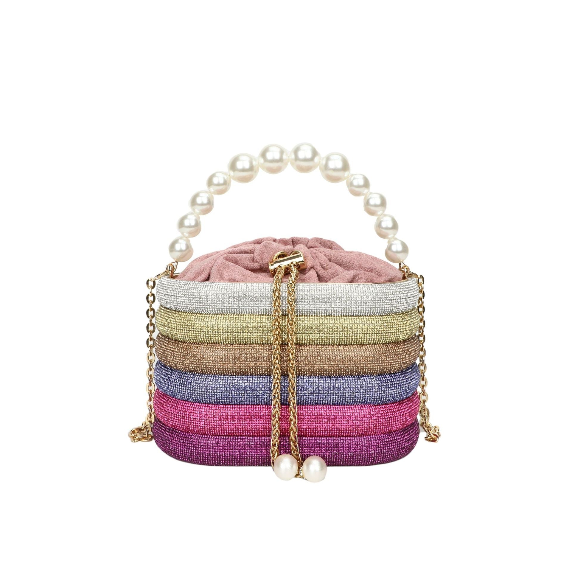 Borsa da sera a spalla singola Valstrend in stile europeo e americano, con perle e design classico, adatta per cene eleganti