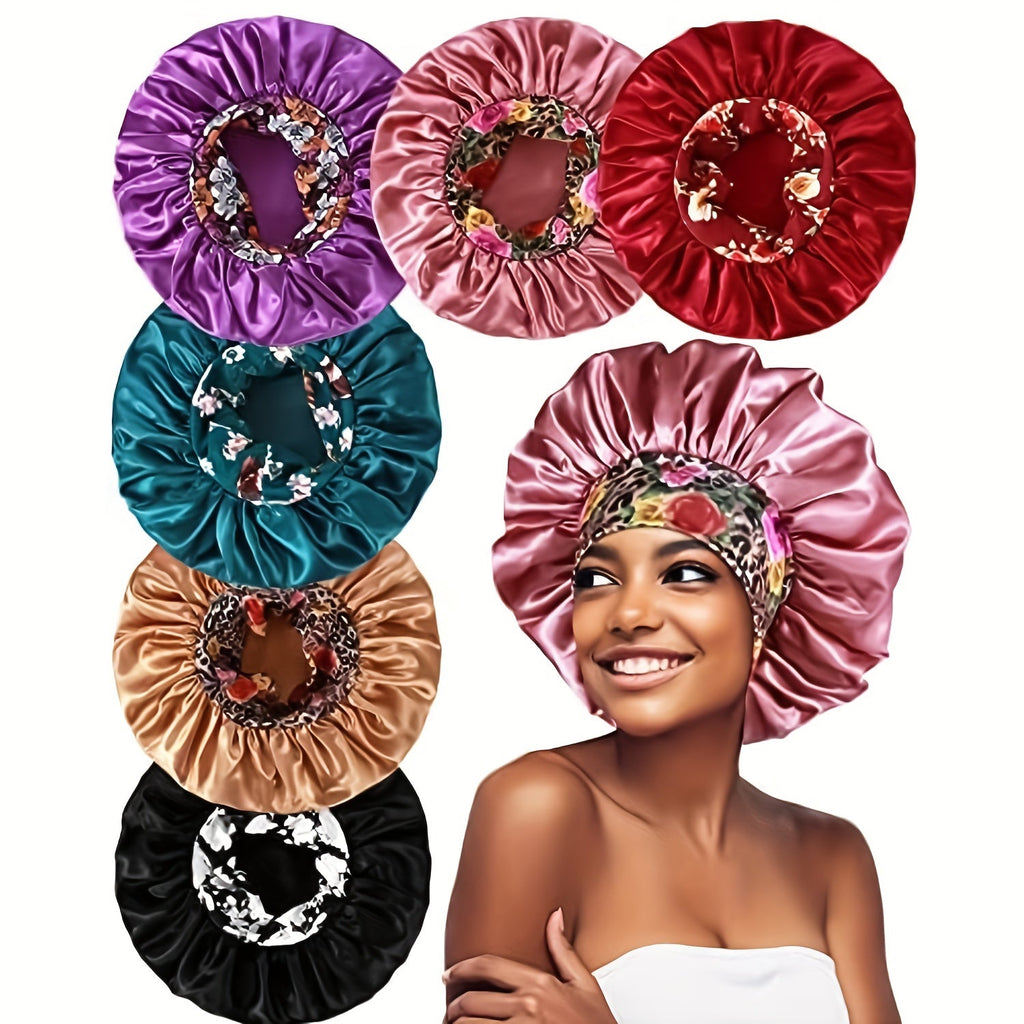 Fascia elastica larga e fiorata Valstrend per capelli ricci o lisci, copricapo comodo per casa, dormire o uso casual.
