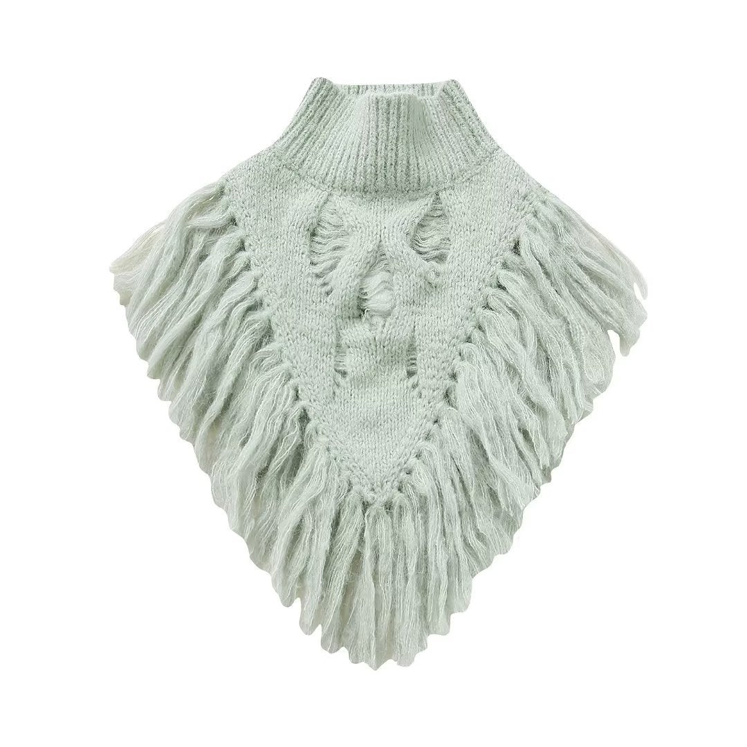 Autumn Women's High Waist Tassel Knitwear Top Sweater