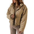 Cappotto invernale spesso e caldo Valstrend donna, vestibilità comoda, colletto rialzato, tinta unita, cotone imbottito per il freddo