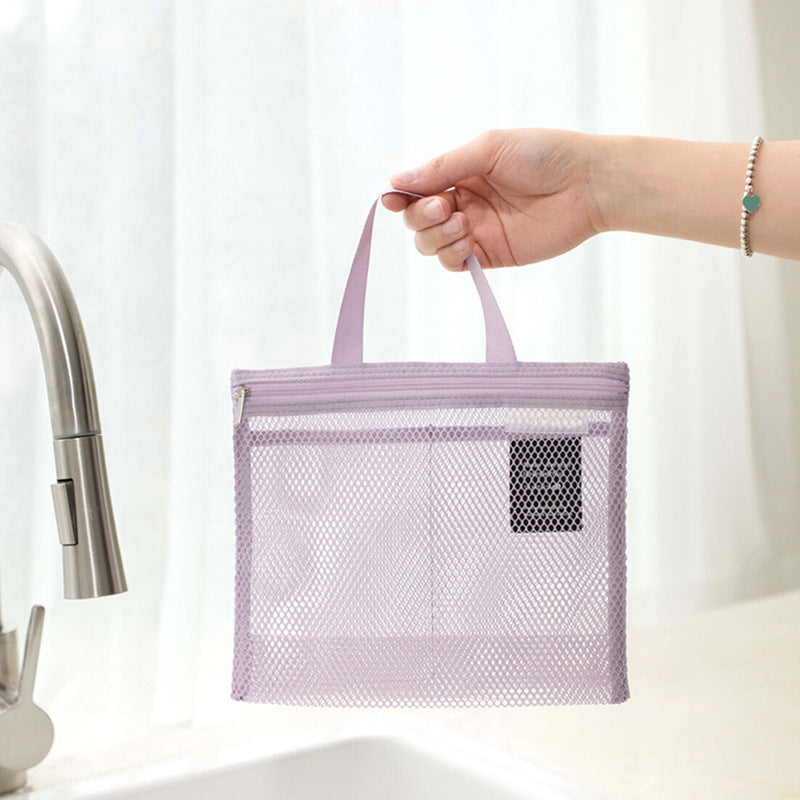 Borsa da bagno impermeabile per trucco in mesh portatile Valstrend shop, ideale per organizzare prodotti di bellezza in viaggio