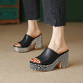 Sandali platform con tacco alto e chunky di Valstrend, scarpe eleganti con suola robusta e design alla moda.