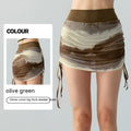 Gonna da donna Valstrend in mesh tie-dye stampato, gonna yoga colorata e leggera con motivo astratto.