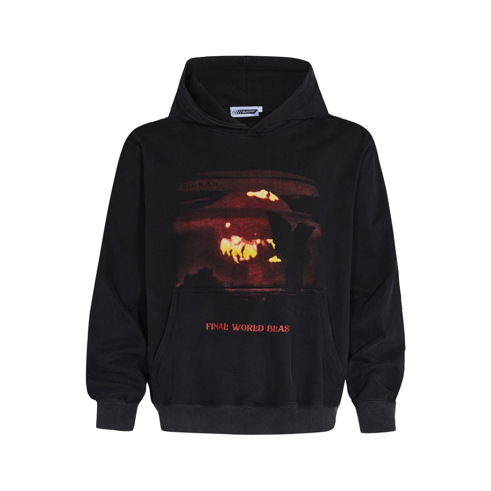 Maglione con cappuccio Valstrend shop, stampa autunnale Sunset, effetto lavato e usato, tessuto morbido e confortevole.