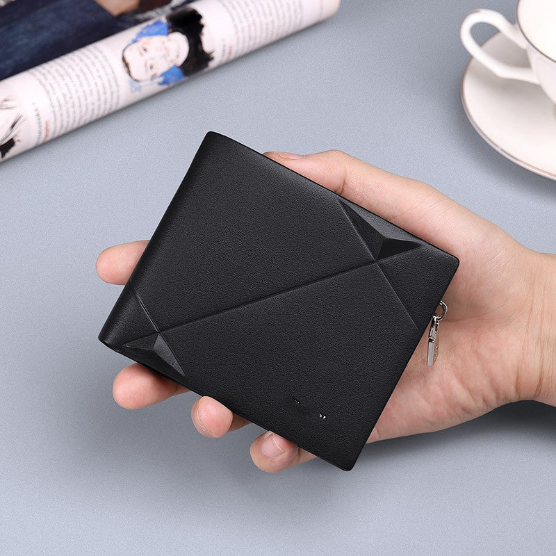 Portafoglio uomo Valstrend in vera pelle con più scomparti per carte, design semplice e compatto, in marrone.