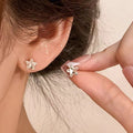 Female Heart Super Zircon Star Ear Studs