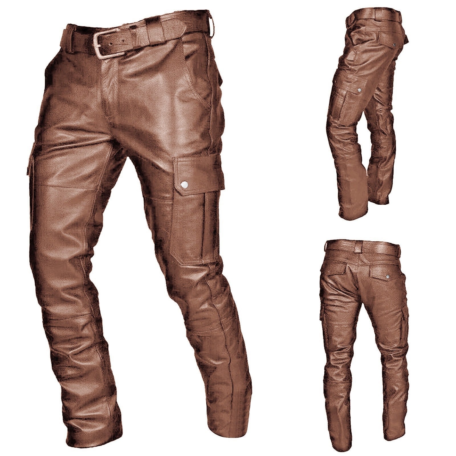 Pantaloni casual slim-fit da uomo Valstrend con tasche grandi in tinta unita, tessuto comodo e stile moderno.
