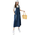 Gonna in denim Valstrend con tasche semplici, a vita alta, modello slim e a gamba dritta con spacco laterale, look casual e moderno