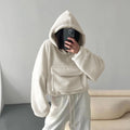 Maglione in lana merino lavorata a maglia, con cappuccio e maniche lunghe, stile casual e caldo, marca Valstrend shop.