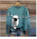 Maglione natalizio rotondo stampato in 3D di Valstrend Shop, con decorazioni festive e motivo natalizio su tessuto caldo e morbido