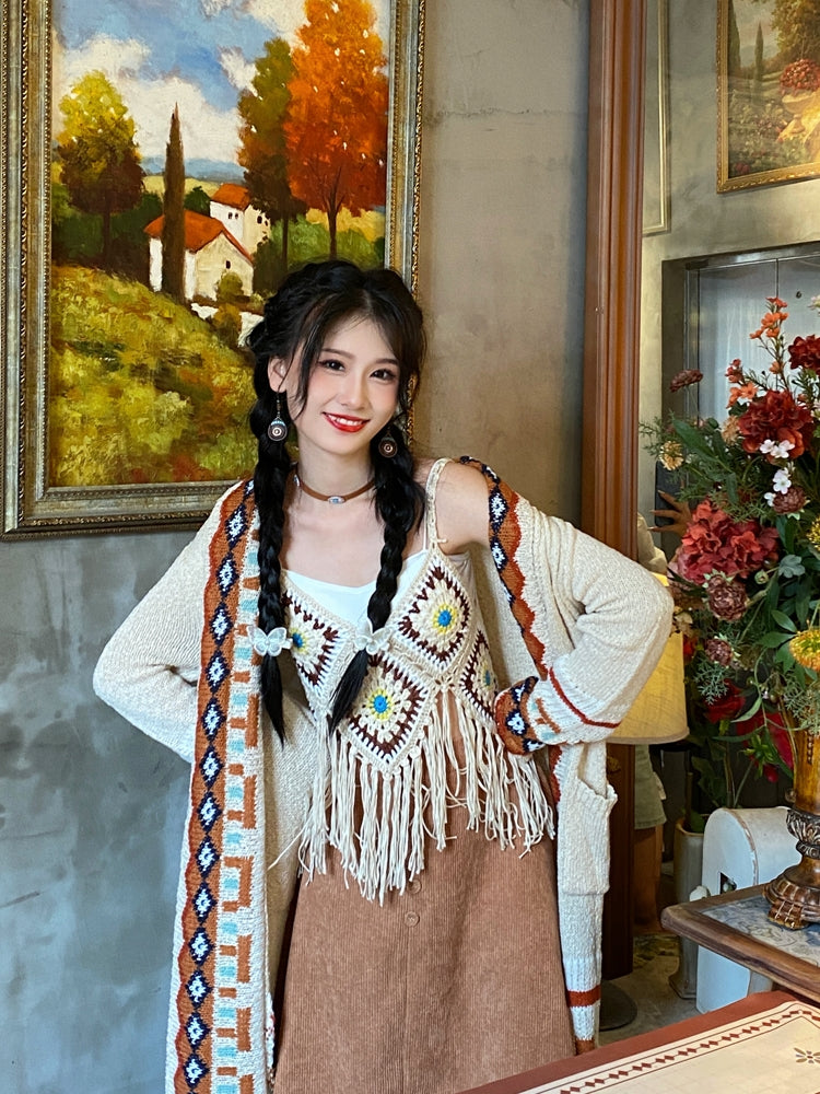Cardigan retrò da donna Valstrend, morbido maglione con stile vintage, maniche lunghe e collo rotondo, ideale per look casual.