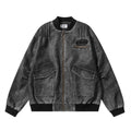 Giacca in pelle da moto Valstrend per uomo e donna, stile classico con cuciture robuste e dettaglio biker, vista frontale.