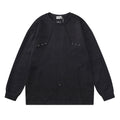 Maglione largo a girocollo per uomo Valstrend, tessuto morbido, stile casual, indossato con maniche lunghe e taglio rilassato.