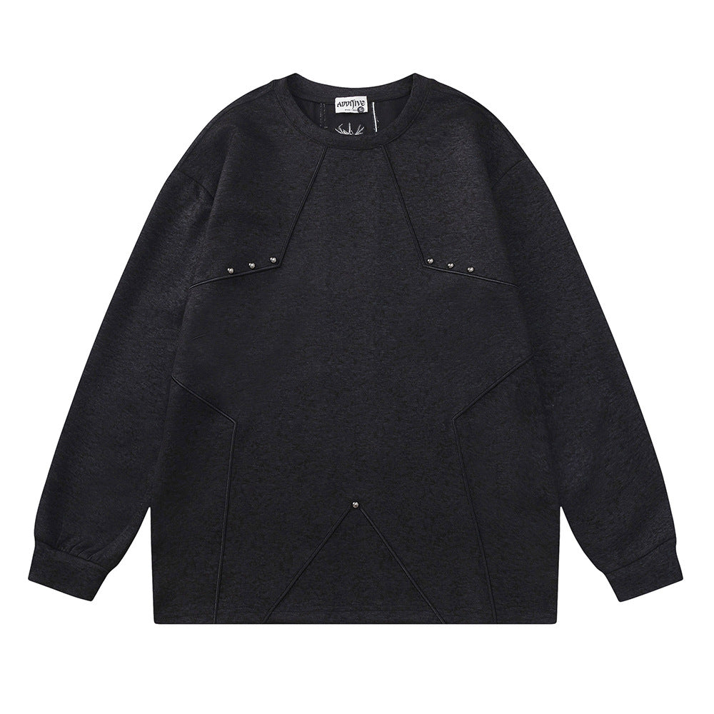 Maglione largo a girocollo per uomo Valstrend, tessuto morbido, stile casual, indossato con maniche lunghe e taglio rilassato.