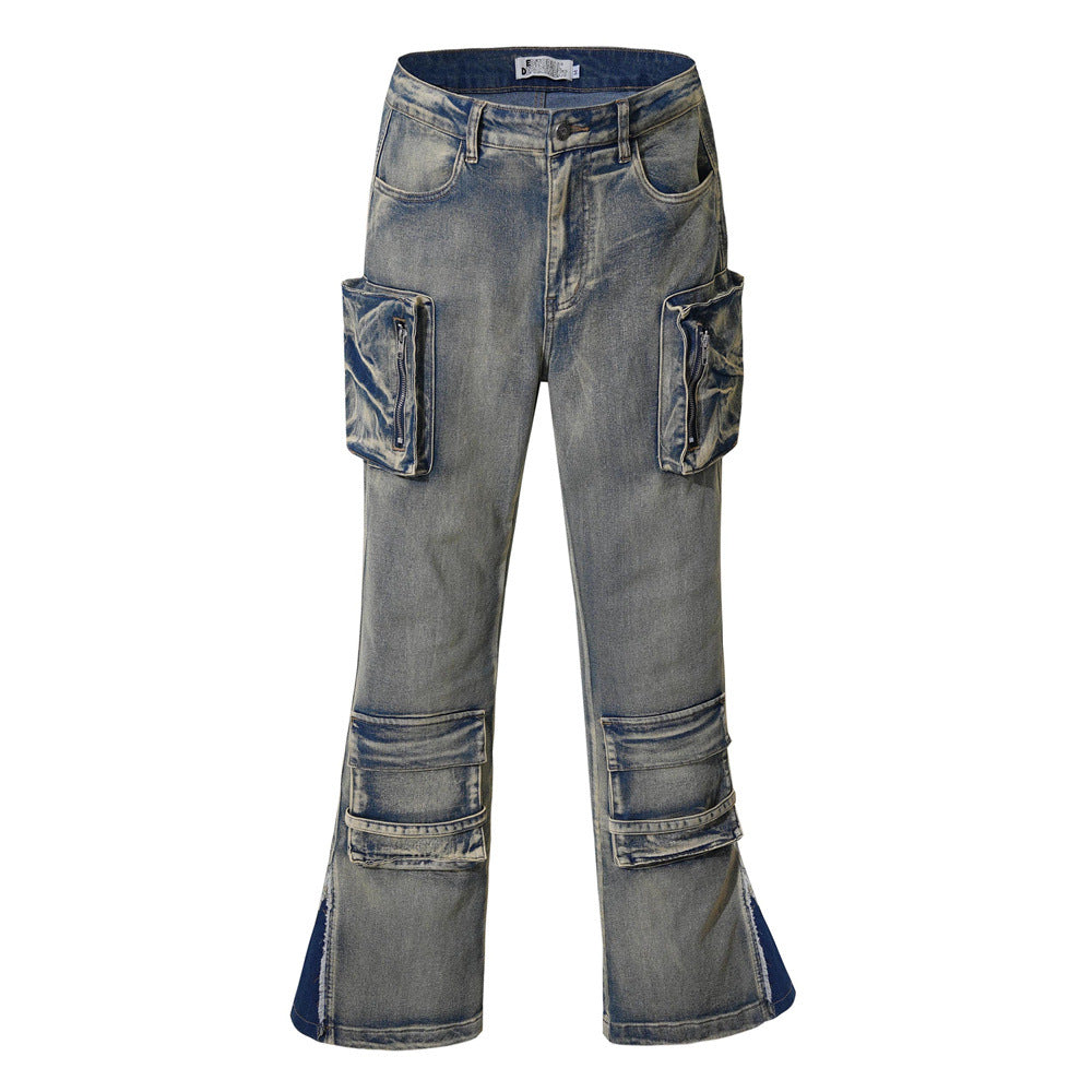 Old Mud Yellow Fashion Brand Loose Casual Bootcut Pants