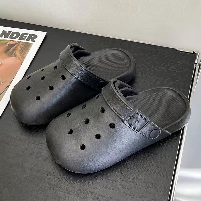 Scarpe donna Valstrend con foro, sandali estivi per donna con tomaia aperta e suola piatta, ideali per la stagione calda.