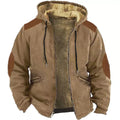 Felpa con cappuccio colorata e 3D, giacca imbottita in cotone con fodera marrone, marca Valstrend.