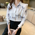 Camicia lunga femminile Valstrend con stampa alla moda, maniche lunghe e vestibilità slim, tessuto leggero e confortevole.