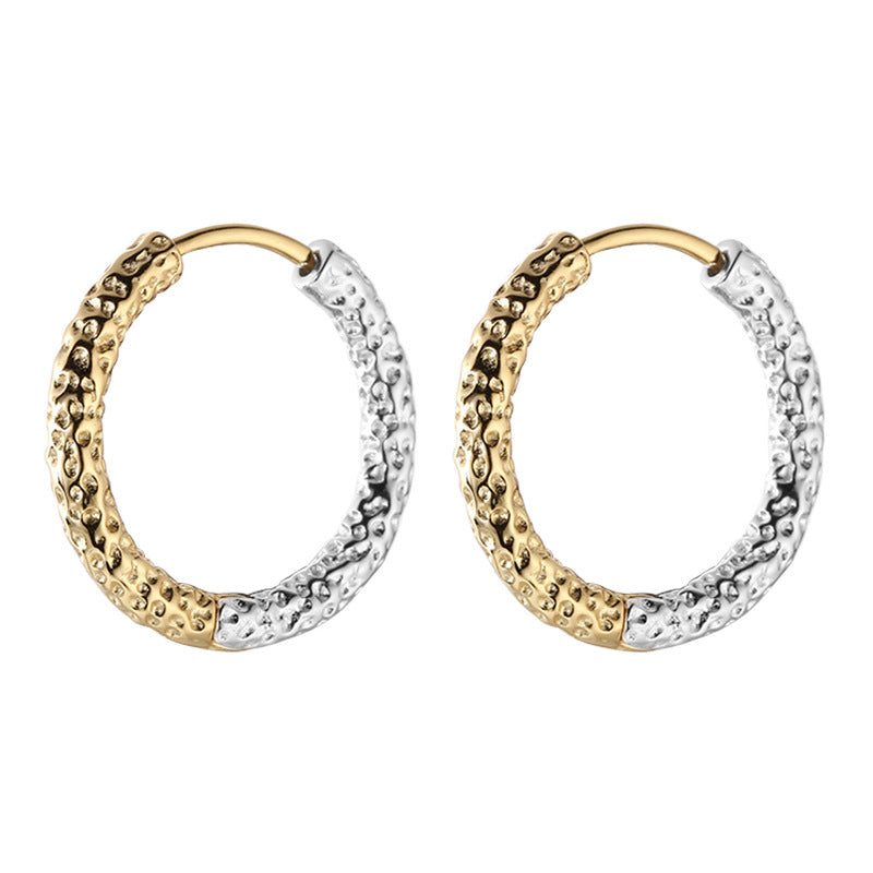 Fascetta per orecchio in argento sterling 925 con dettagli in oro e argento, design a cerchio per donna, Valstrend shop