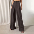 Women's Retro Classic Fashion Solid Color Loose High Waist Trousers
