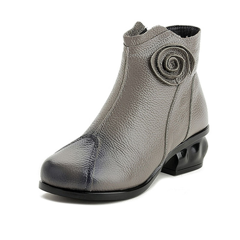 Stivali donna in stile etnico con fodera in pile e materiale isolante, design vintage e caldo, marchio Valstrend shop.