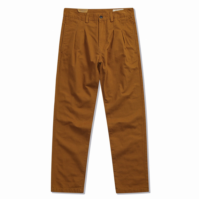 Pantaloni cargo dritti in cotone autunnale da uomo di Valstrend shop, con tasche e vestibilità comoda, in tessuto morbido e resistente