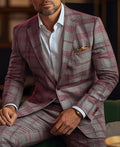 Blazer da uomo a quadri con due bottoni, stile singolo fila, marca Valstrend Shop, mostra dettagli del tessuto e design elegante