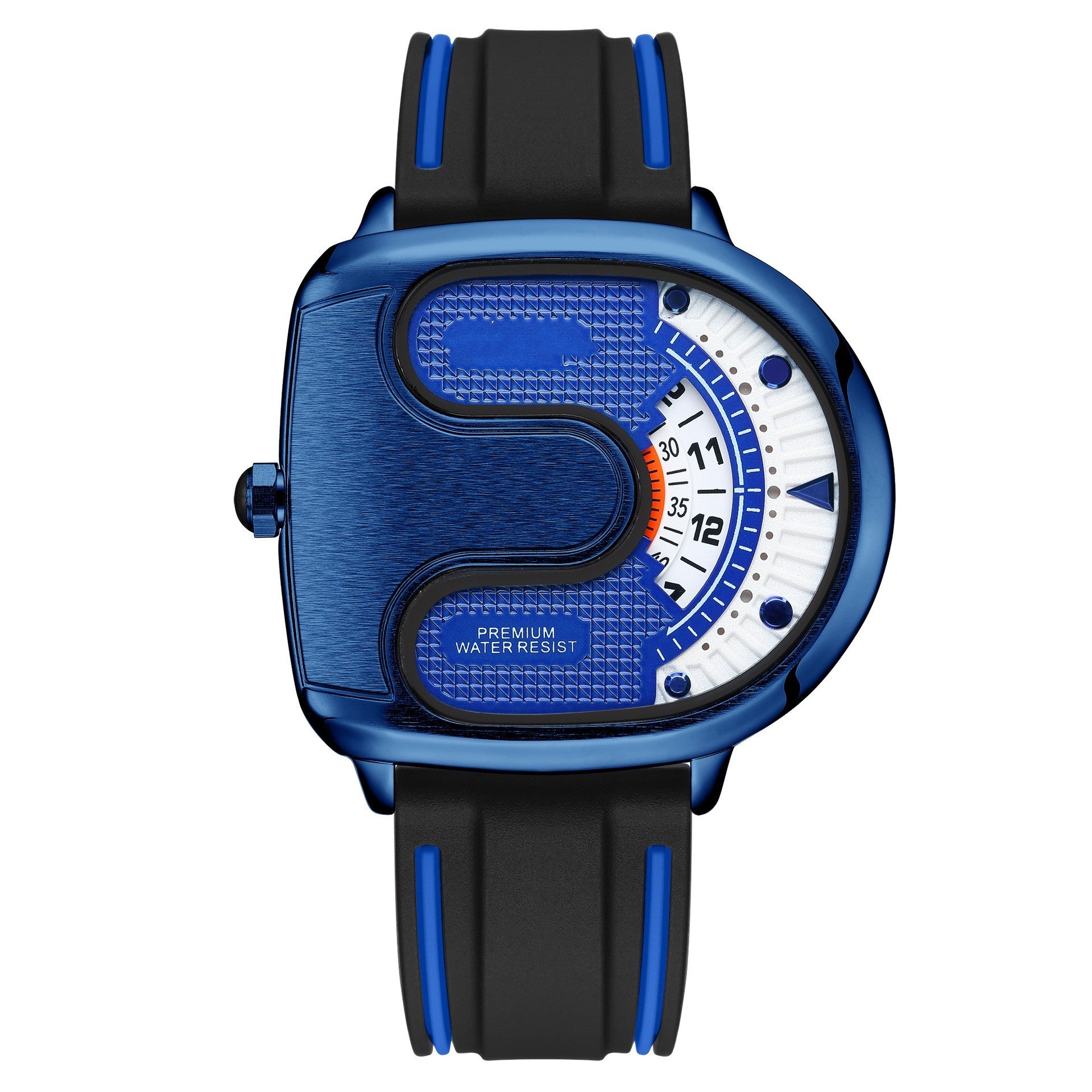 Orologio da uomo Valstrend Sport e Tempo Libero con grande quadrante, movimento al quarzo, cinturino in silicone nero.