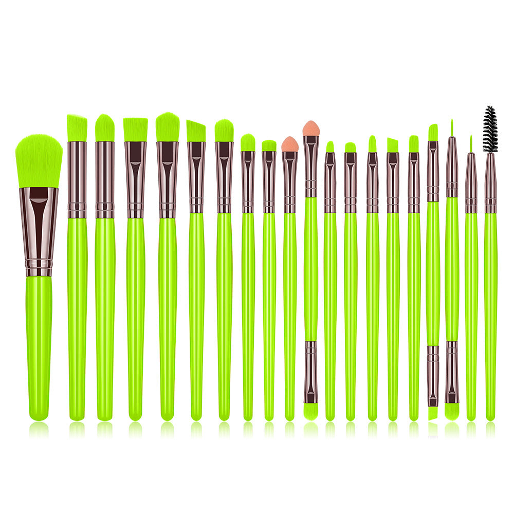 Set di 20 pennelli per trucco colorati fluorescenti Valstrend, con manici variopinti e setole morbide per makeup artist.