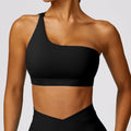 Reggiseno da yoga one-shoulder femminile Valstrend con schiena aperta, tessuto asciugatura rapida per allenamenti e workout.