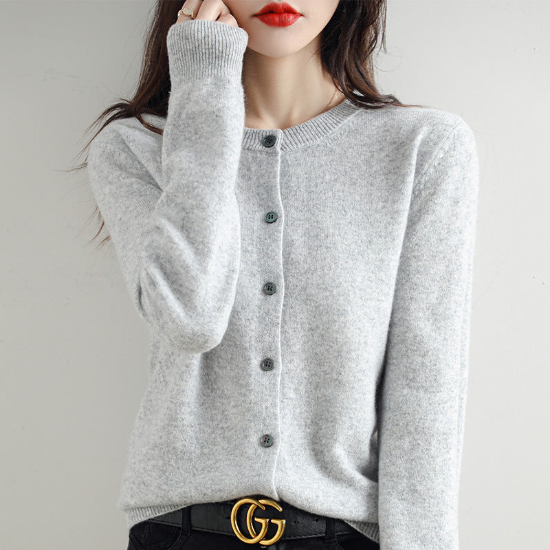 Cardigan donna Valstrend, cappotto di maglia corto, maglione essenziale, perfetto per look casual e autunnali.