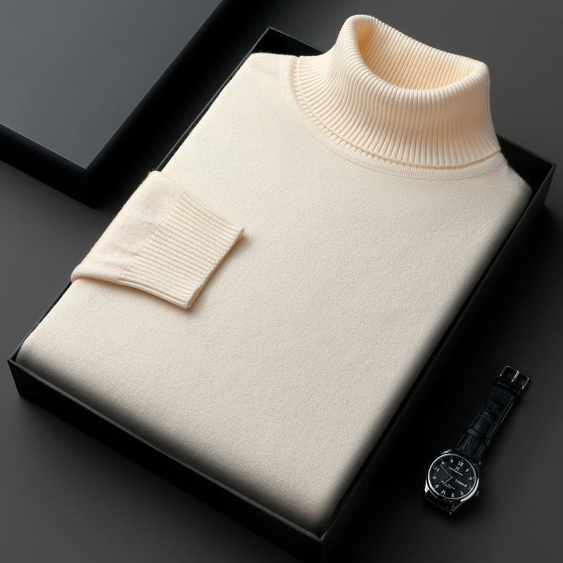 Maglione casual da uomo Valstrend, collo alto colorato, spesso e comodo, con vestibilità ampia e stile rilassato.
