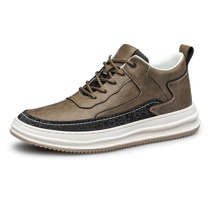 Scarpe casual da uomo Valstrend in pelle invisibili con doppio strato, design trendy e altezza aumentata, stile moderno e confortevole