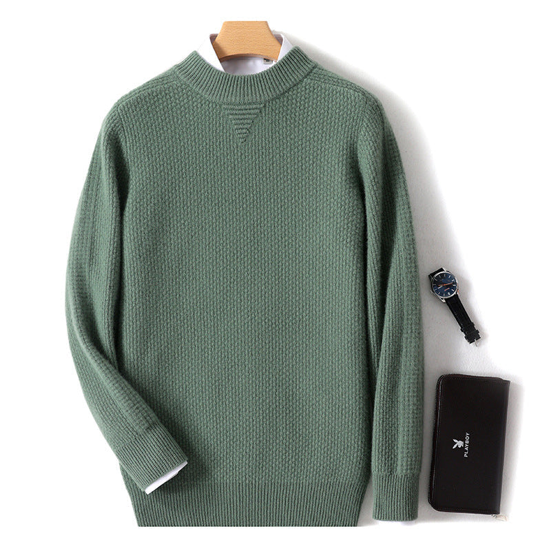 Maglione casual da uomo Valstrend con colletto medio-alto, base a maglia in cashmere, stile elegante e confortevole.