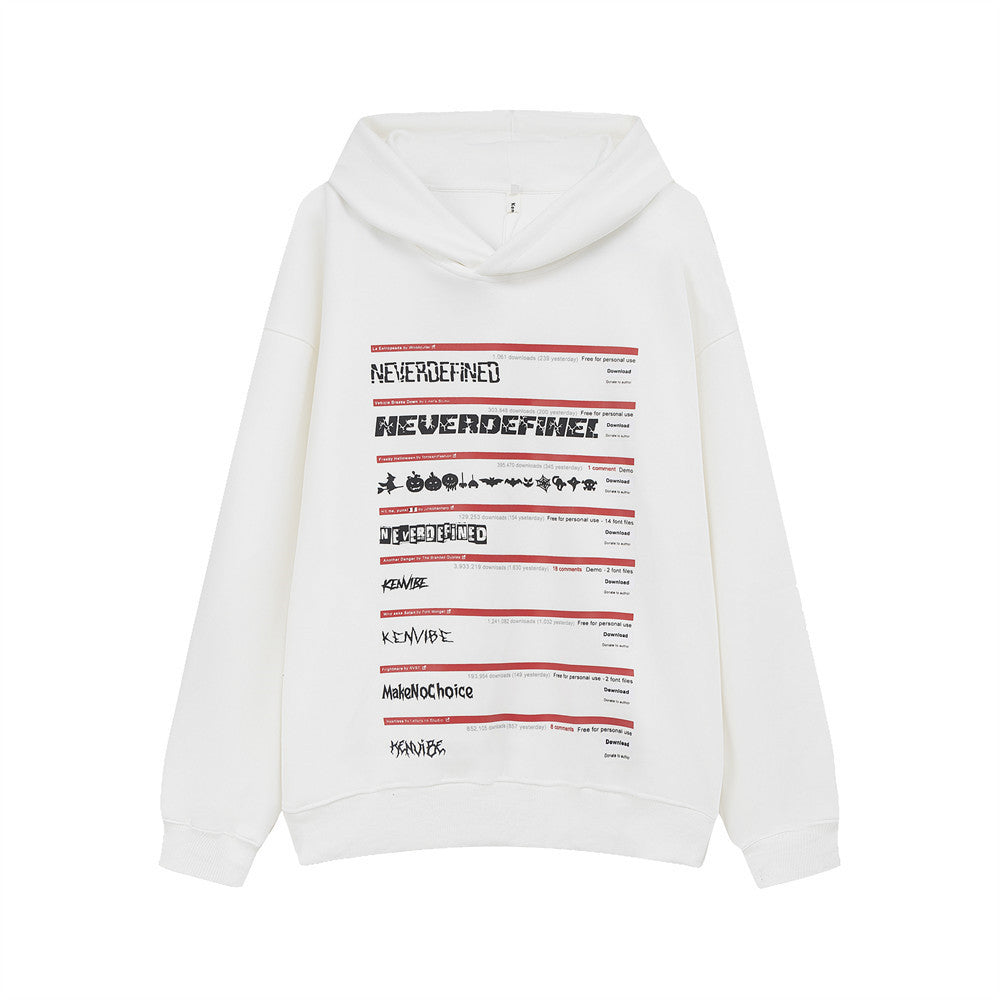 American Letter Print Sweatshirt Men's Autumn And Winter