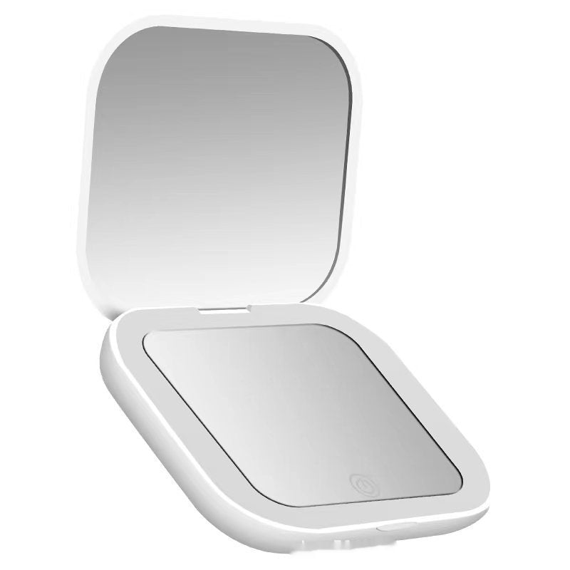Specchio da trucco pieghevole portatile Valstrend, con manico ergonomico e superficie riflettente per make-up e cura della pelle