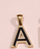 Gold Edge Oil Dripping Letter Necklace Stainless Steel