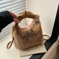 Soft & Plush Chic Faux Fur Crossbody Bag for Women - Versatile Solid Color Shoulder Handbag Perfect for Fall/Winter, Ideal Christmas Gift