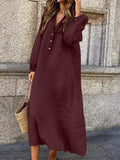 Artistic Style Retro Women's Cotton And Linen Swing Dress