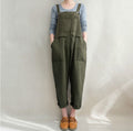 Pantaloni lunghi casual con bretelle per donna, stile europeo e americano, con tasche, marca Valstrend Shop.
