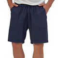 Pantaloncini estivi casual in cotone e lino per uomo, color solid, marca Valstrend, con tasche frontali e vita elastica.