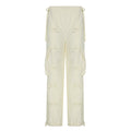 Pantaloni in denim Valstrend con tasche a bow, stile overalls patchwork e gamba dritta, dettagli di moda e cuciture visibili
