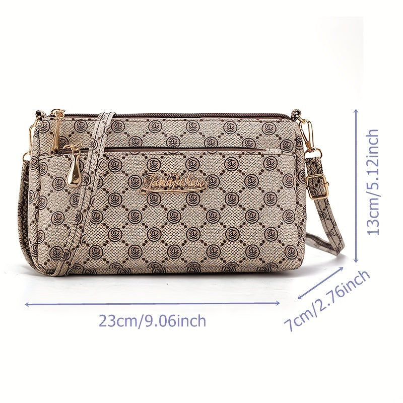 Borsa a tracolla di lusso Valstrend, replica di designer 2023, con doppia cerniera, scomparto multi-zip e stile femminile elegante.